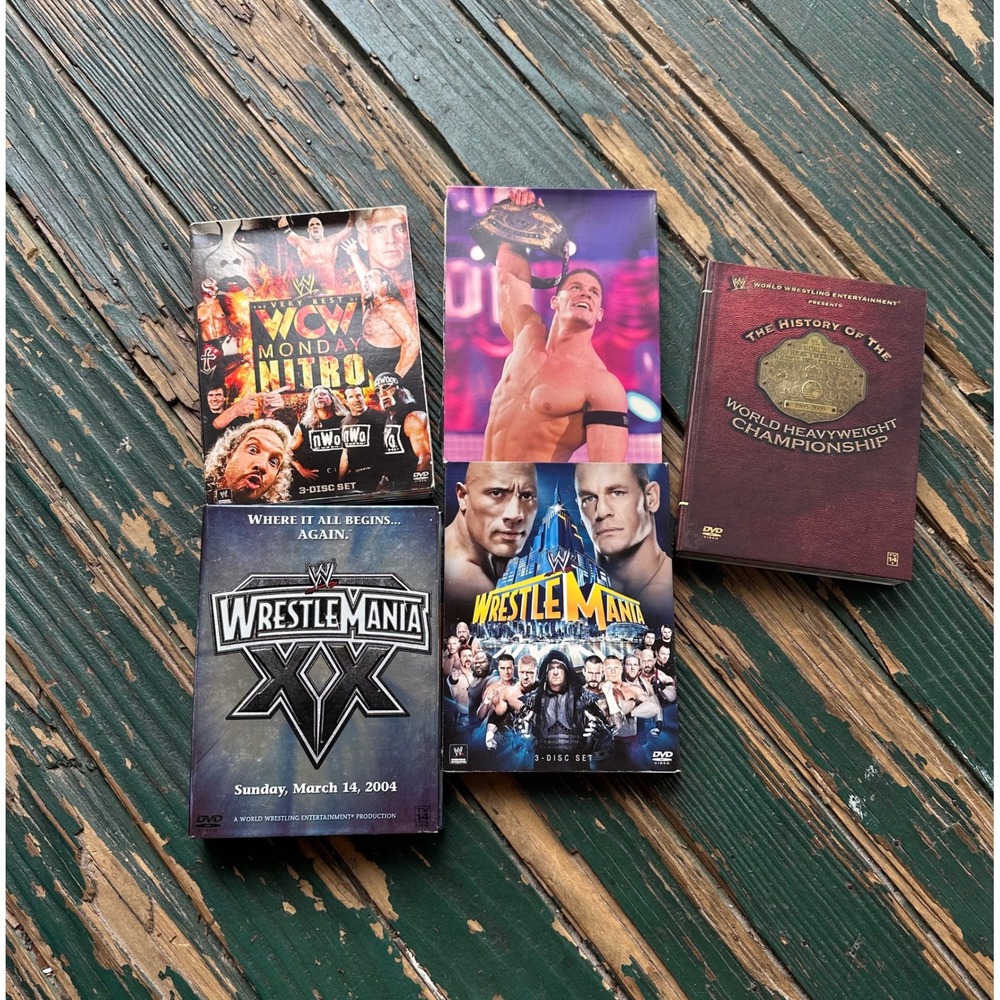 WWE WCW DVD Lot WrestleMania XX 21 29 History of World Heavyweight Championship
